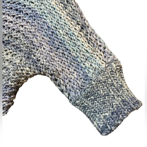 Chico’s Kimono Sleeve Sweater Open Weave in Blue & Purple Ombre Size Small NWT - Picture 3 of 10